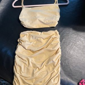 Tan 2 piece tank and skirt